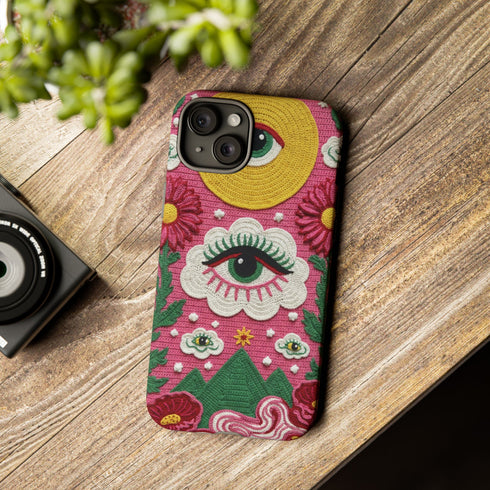 Maximalist Eye Cloud Faux Crochet Tough Case in Matte