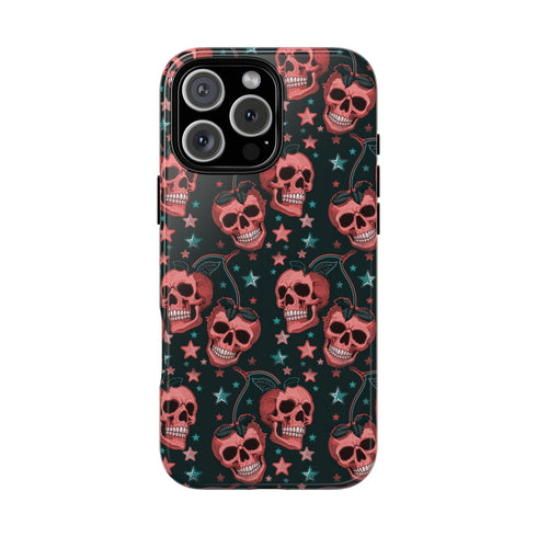 Pink Cherry Skull Phone Case