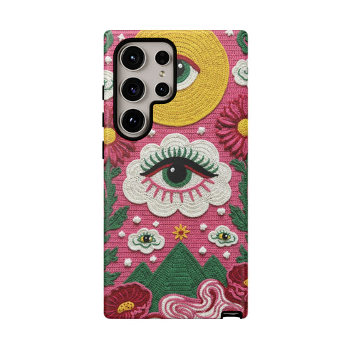 Maximalist Eye Cloud Faux Crochet Tough Case in Matte