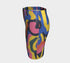 Psychedelic high waisted mini skirt for women featuring a trippy swirl print in yellow, pink, purple, and blue. Fitted bodycon silhouette with 1.5” elastic waistband, made from eco-friendly polyester and spandex blend. Available in sizes S to XL with built-in UPF 50 sun protection and odor-resistant, quick-dry performance fabric. Festival-ready, rave-approved, and styled for bold streetwear and summer outfits.