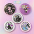 Set of 5 anti-fascist resistance pinback buttons featuring "Sad Girls Resist," "Goths Against Fascists," "Existential Dread Club," "Honk Against Hate," and "No Rest for the Woke" designs. Each pin measures 2.25" diameter. Made with durable tinplate and scratch-resistant mylar coating. Perfect protest accessories for activists, anti-fascist supporters, and LGBTQ+ allies. Express your resistance with these statement pins.