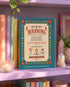 A spiral-bound hardcover planner featuring a retro-style teal cover with the text "An Almanac of Poor Decisions" in bold red and cream typography. The cover includes a grumpy cloud raining down lightning bolts, alongside stars, flowers, and vintage banners. The interior reveals crisp white pages with a 2026 to 2027 year-at-a-glance spread, plus clean, minimalist, completely undated monthly and weekly calendar grids with dedicated sections for writing daily to-do lists and random notes.