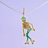 A sticker featuring a whimsical skeleton dressed in a green cowboy hat, casually posed with one leg propped up. The skeleton sports a full grin and is adorned with vibrant teal and orange roller skates, adding a playful and surreal touch to the design.