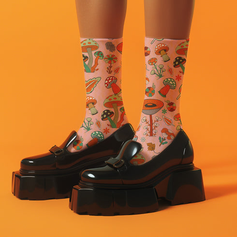 Wildflower Mushroom Socks