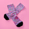 Pink Roller Skate Skull Socks