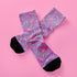 Pink Roller Skate Skull Socks