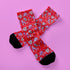 Red Roller Skate Skull Socks