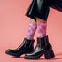 Wavy Cherry Socks in Pink