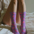 Pink Roller Skate Skull Socks