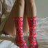Red Roller Skate Skull Socks