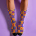Retro Wavy Cherry Socks in Purple