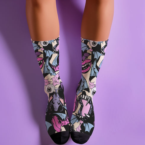 Vampire Bat Pastel Socks