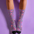 Pink Roller Skate Skull Socks