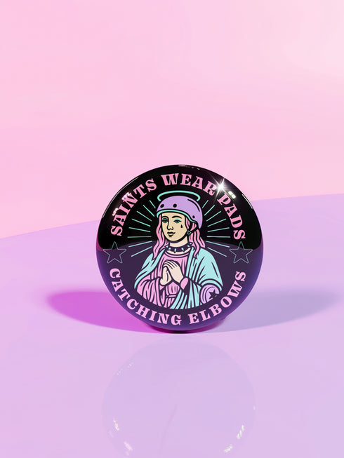Saints Wear Pads Roller Skate Pinback