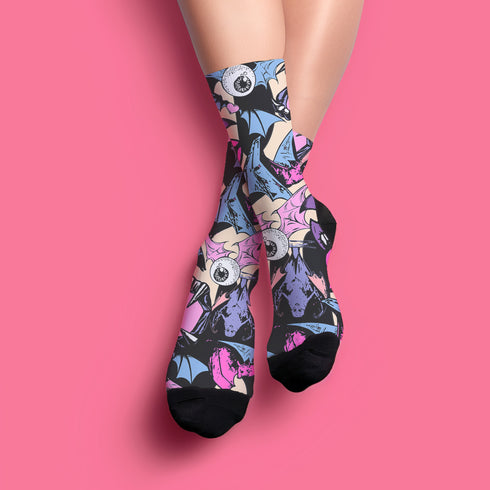 Vampire Bat Pastel Socks