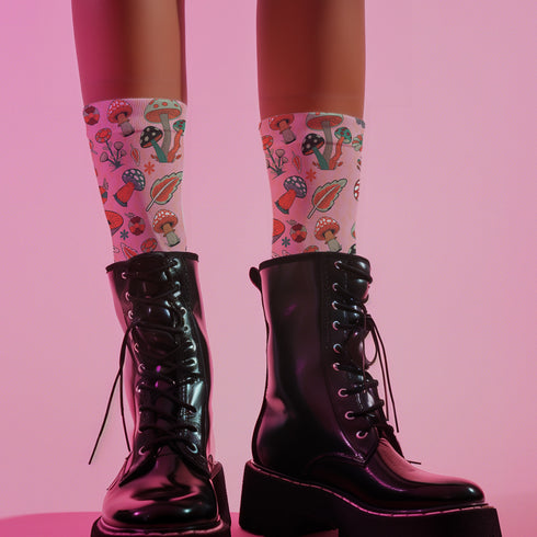 Wildflower Mushroom Socks