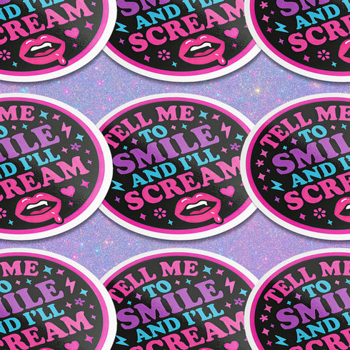 Feminist sticker sheet measuring 9.8x14 inches featuring 6 kiss-cut vinyl stickers with matte finish. Includes designs: “Consent or Coffin” (4.1x4), “Girls Just Wanna Have Fundamental Rights” (3.5x4.1), “Hex the System” (3.6x3.7), “Romanticize Your Rage” (3.7x3.3), “Tell Me to Smile and I’ll Scream” (3.6x3.6), and “Soft But Not Sorry” (~3.3"). Weather-resistant, semi-permanent adhesive, ideal for laptops, water bottles, and journals.