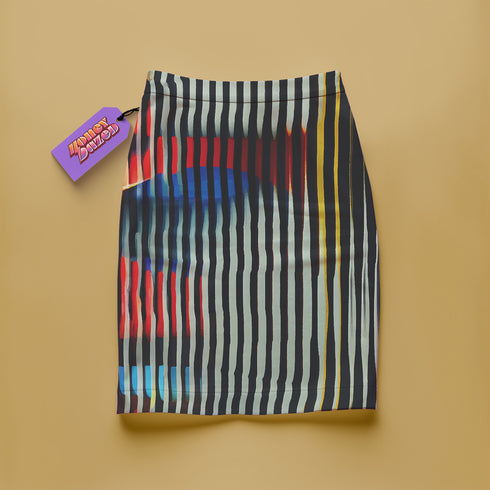 Blurred Lines Fitted Mini Skirt