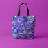Galactic Gaze Carryall Shoulder Tote in Cosmic Purple