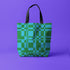 Squared Away Shoulder Tote in Ocean Blue and Green