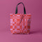 Squared Away Tote in Sunset Candy Red and Pink