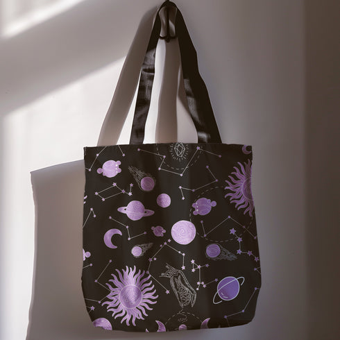 Celestial Cartography Carryall Tote in Midnight Purple