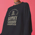 Black sweatshirt with "Have yourself a Gothy Merry Christmas" text and skull wearing Santa hat. Bats and ornate designs surround the skull.