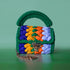 Harmony Woven Crochet Handbag in Emerald & Blue