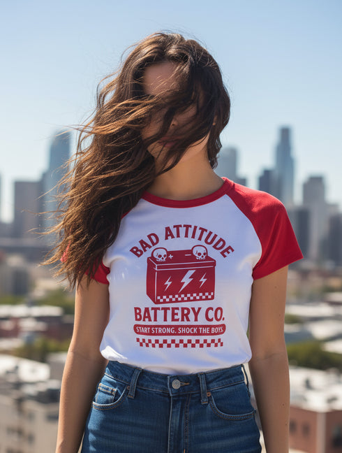 Vintage Style Feminist Slogan Tee - Red Retro 70s Raglan Top