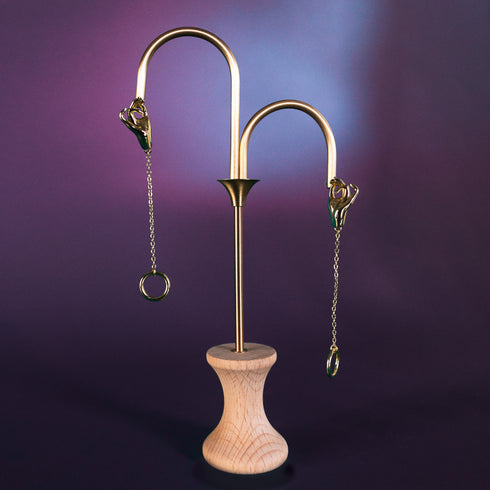 Gathering Hands Circle Drop 14k Gold Earrings