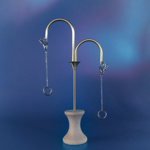 Gathering Hands Circle Drop 14k Gold Earrings