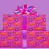 Vibrant pink wrapping paper featuring Occult symbol Baphomet Santas throwing horns, surrounded by flaming pentagrams and "All Hail Santa" text. A punk rock twist on Christmas gift wrap.