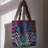 Snakeskin Carryall Shoulder Tote in Blueberry