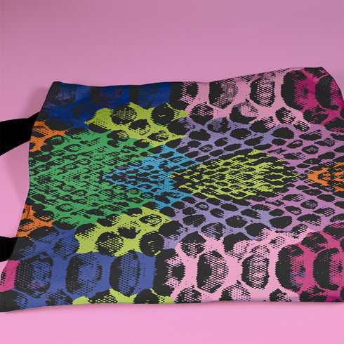 Snakeskin Carry All Tote in Rainbow