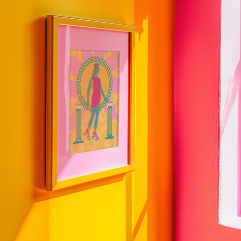 Roller Skating Goddess Art Print