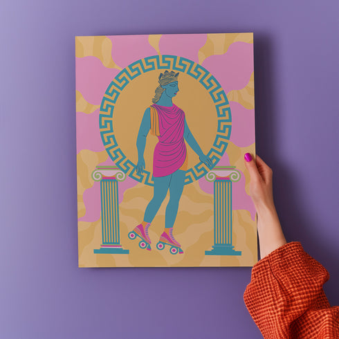 Roller Skating Goddess Art Print