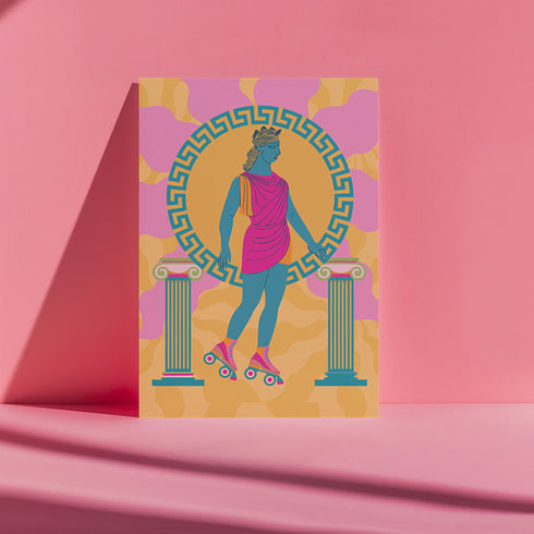 Roller Skating Goddess Art Print