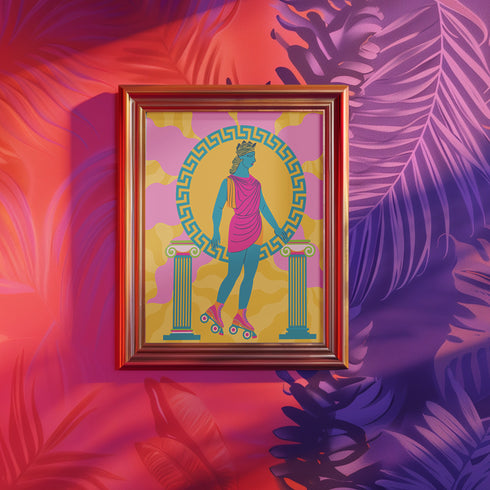 Roller Skating Goddess Art Print