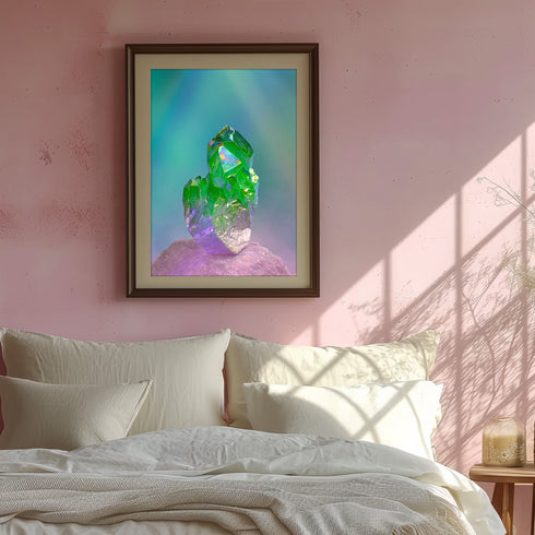 Raw Green Quartz Cluster Fine Art Print