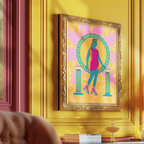 Roller Skating Goddess Art Print