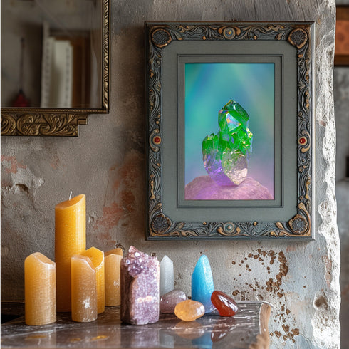 Raw Green Quartz Cluster Fine Art Print