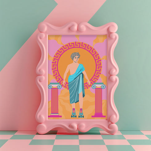 Roller Skate Greek Art Print