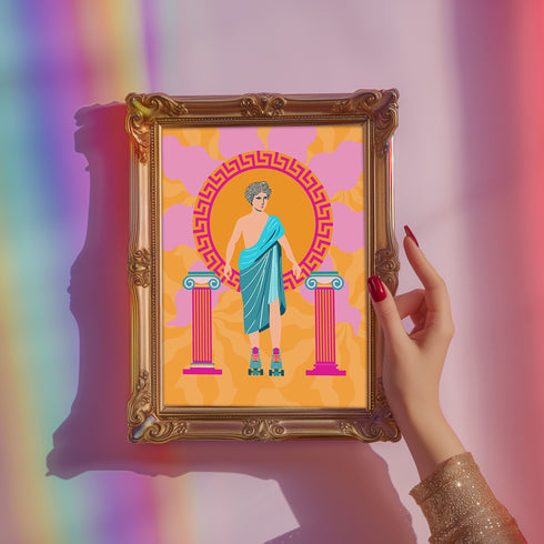 Roller Skate Greek Art Print