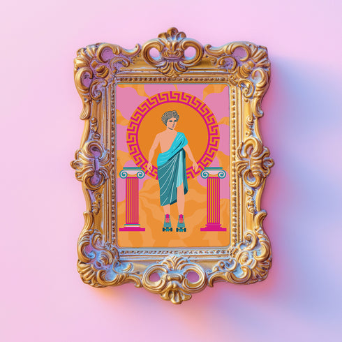 Roller Skate Greek Art Print