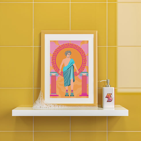 Roller Skate Greek Art Print