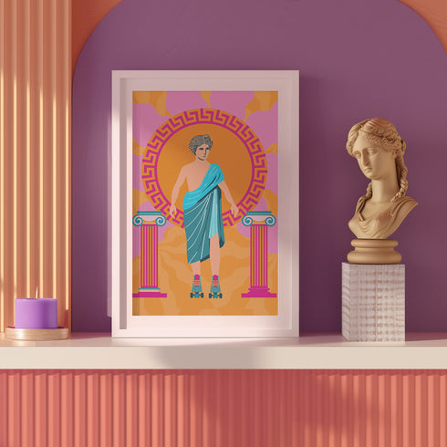 Roller Skate Greek Art Print