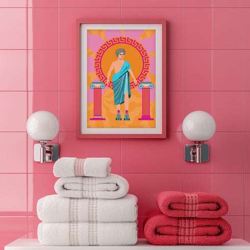 Roller Skate Greek Art Print