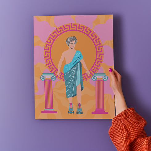 Roller Skate Greek Art Print