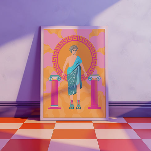 Roller Skate Greek Art Print