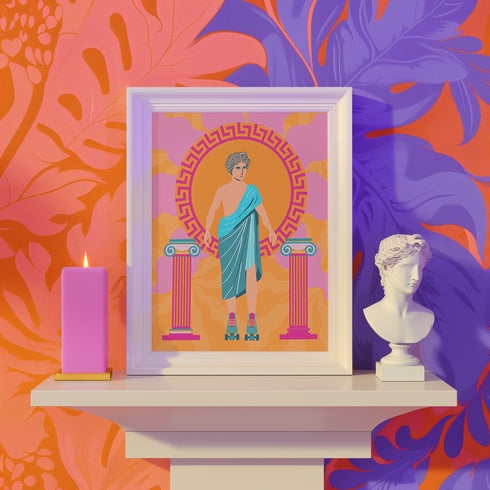 Roller Skate Greek Art Print